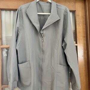 Mandala Gray Scrub Zip-Up Jacket